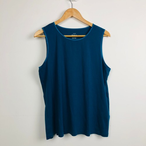 CJ Banks Damen Layer Your Look U-Ausschnitt Tanktop 100 % Baumwolle Blau Größe 1X