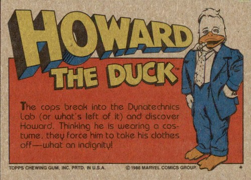 Howard The Duck Movie Trading Card Sticker YOU PICK Marvel Comics 1986 Topps - Picture 69 of 189