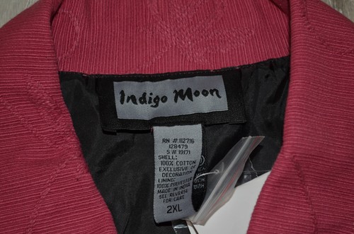 Vintage Indigo Moon Ladies Blazer Velvet Floral Rose Womens Jacket Boho Hippie S - Picture 8 of 12
