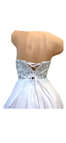 Vestido JJs House Empire Sweetheart Hasta la Rodilla Gasa Regreso a Casa Baile de graduación Talla 2 - Imagen 6 de 7