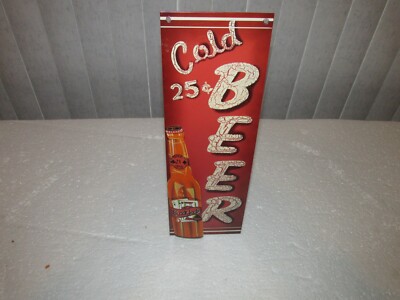 Cold Beer SIGN Casino Brewing Co. Blackjack Beer 3D tin bottle Novelty game room