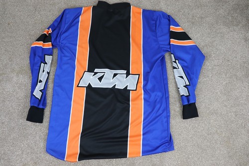 Genuine KTM Motocross Racing Shirt Black Orange Blue Uk Large - Picture 5 of 8