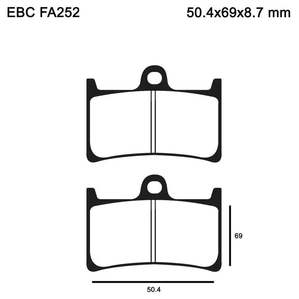 Pastillas de freno orgánicas EBC FA252 X2 para Yamaha YZF 1000 R Thunderace 96-01 Foto 2 de 4