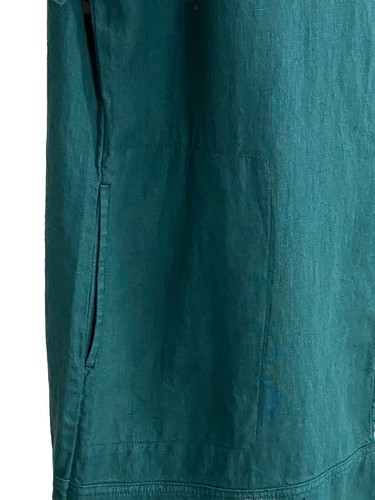 Pure Jill Garment Dyed Leinen Kleid dunkelgrün Lagenlook minimalistisch Medium Petite - Bild 4 von 9