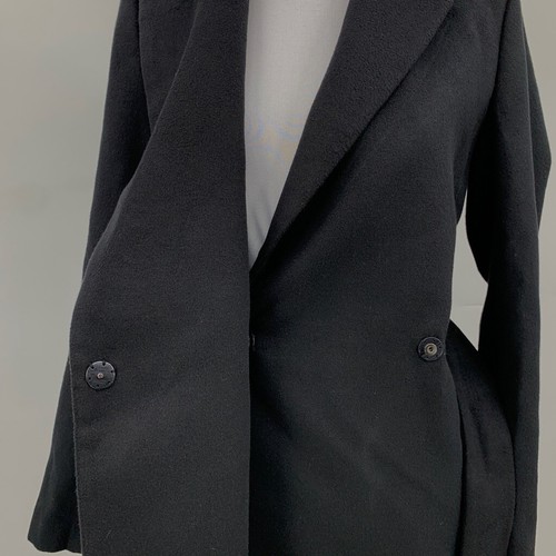 H&M Coat Womens Extra Small Black Belted Long Stamped Slit Lined Trench Coatigan - Picture 7 of 14