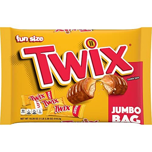 TWIX Fun Size Caramel Cookie Chocolate Candy Bars - 18.28 oz Bulk Candy Jumbo...