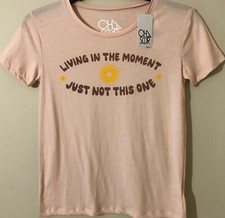 Chaser Womens Living In The Moment Graphic Tee T-Shirt Pink Sz S NWT