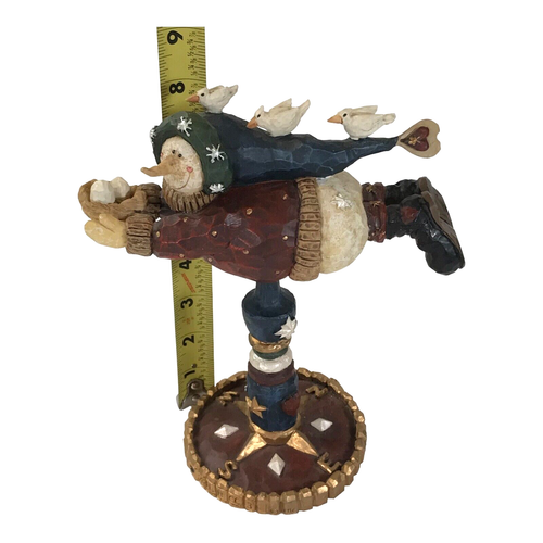 VTG Boyds Carvers Choice BARNABY...HOMEWARD BOUND Snowman Resin Primitive 1997 - Picture 8 of 11