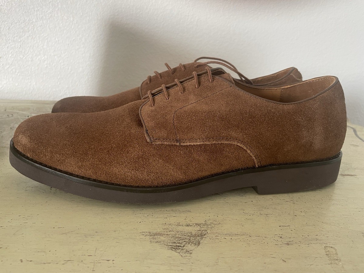 J. CREW Suede lace-up dress shoes (Derby Buck) in Dark Snuff 