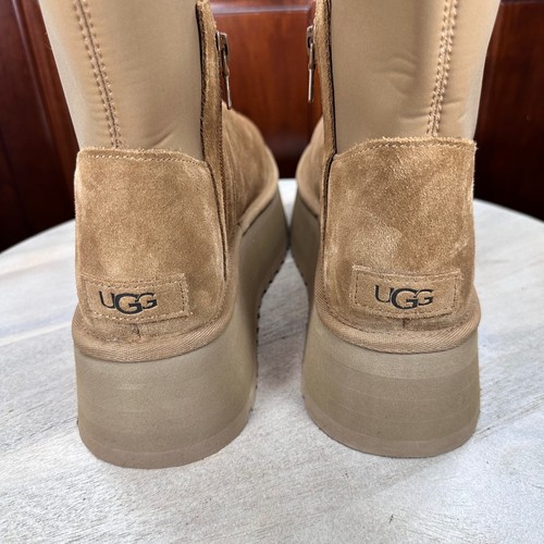 UGG Womens Classic Dipper Chestnut Brown Platform Suede Boots 1144031 Size 9 New - Picture 8 of 15
