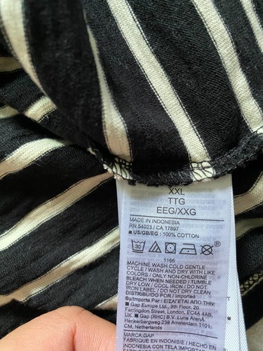 Gap Women Striped Short Sleeve Crew Neck Mini Shirt Dress Black & White Size XXL - Picture 10 of 11