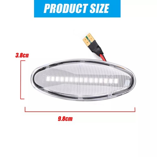 Clear For Jaguar S-Type 1999 2000 2001-2007 LED Sequential Side Marker Light - Picture 8 of 9