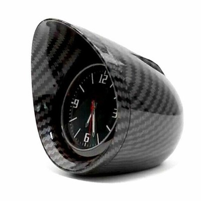 Carbon Fiber Grain Home Office Table Desk Car Interior Dashboard Round Clock