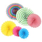  6 Pcs Wedding Reception Decorations Celebration Hanging Paper Fans
