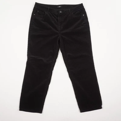 C&A Damen Cordhose Gr. 46 Dunkelbraun Regular Fit Mid Waist 5-Pocket Feinripp Ba - Bild 1 von 4