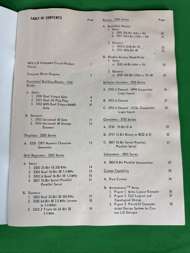 1968 Vintage Fairchild Semiconductor MOS/LSI Integrated Circuits Manual-Catalog - Picture 6 of 7