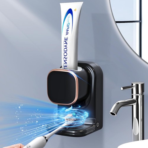 Automatic Toothpaste Dispenser,Wall Mounted Electric Black