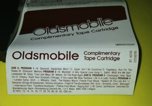 OLDSMOBILE Complimentary Tape Cartridge VINTAGE Cassette Tape 1982 Promotional - Picture 6 of 7