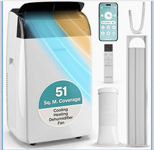 SereneLife 12000 BTU Portable Air Conditioner Wi‑Fi App/Remote 51 sq m Timer