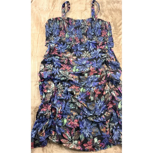 Y2K Style & Co Woman 3X  Print Smocked Tiered Ruffle Sun Dress Summer Brunch