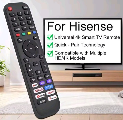 Mando a distancia universal para Smart TV Hisense VIDAA Netflix YouTube PrimeVideo - Imagen 1 de 5