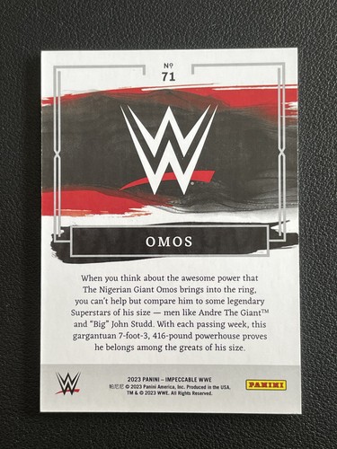 2023 Panini Impeccable WWE Base Omos #71 53/99 - Picture 2 of 2