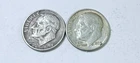 1963 D Roosevelt Dimes, 90% Silver Lot Of 2 Circulated Coins Free Shipping #8731