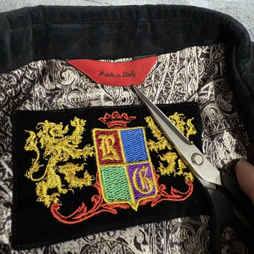 Blazer de terciopelo Robert Graham para hombre talla 46 negro 2 botones forro audaz abrigo deportivo Foto 4 de 4