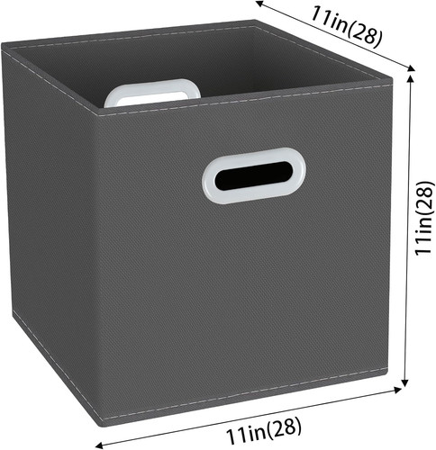 Cubos de almacenamiento Yunkeeper, organizador de cubos de tela con paquete de 3, gris - Imagen 2 de 7
