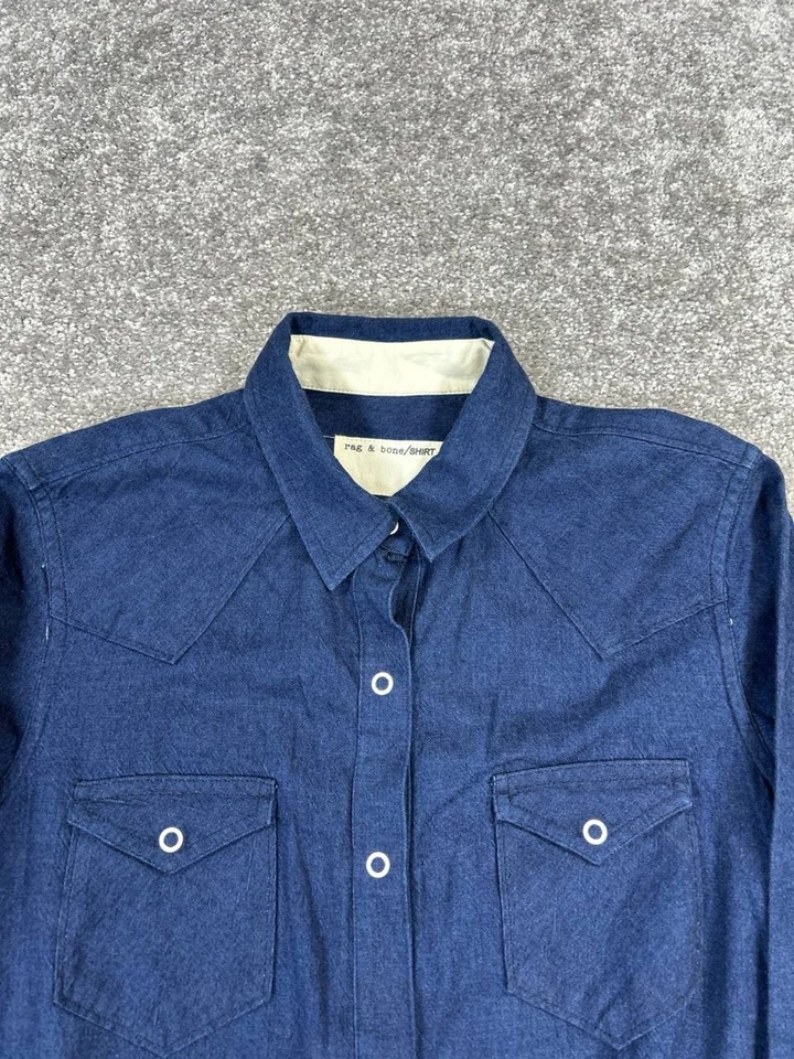 Rag & Bone Romper Womens Small Blue Cotton - Image 2 of 4