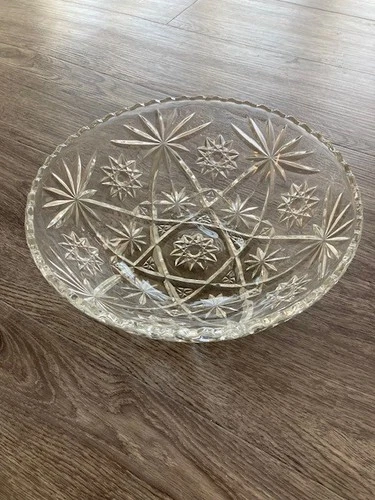 Vintage ANCHOR HOCKING 10 1/2"Bowl 1960s EAPC Star of David Pattern