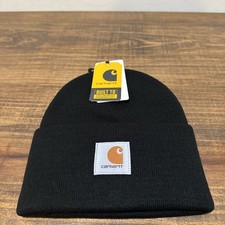 Carhartt Black Beanie One Size Fits All Model A18 Knit Cuffed NEW
