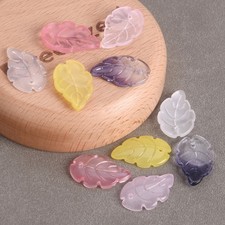 20pcs Leaf Shape 24x15mm Handmade Lampwork Glass Loose Pendant Beads DIY Lot