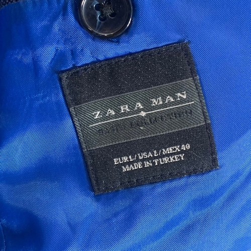 Blazer básico de dos botones con textura negra para hombre ZARA MAN talla L - Imagen 12 de 14