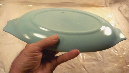 Vtg VERNONWARE-Metlox "Heavenly Days" Serving Relish Tray 13" x 7-1/2" Blue USA - Picture 14 of 14