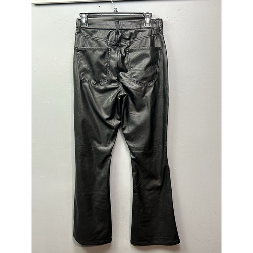 American Eagle Vegan Leather High Waisted Flare Pants Womens 6 Short Black - 第 2/10 張圖片