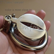 Stainless Steel Male Chastity Device Flat Cage for Men Small Metal Lock Belt