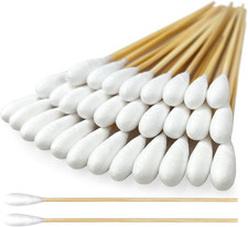 6 Inch Long Cotton Swabs for Pet Cleaning, Bamboo Handle, Pet Ear Cleaning Solut