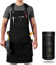 Woodworking Apron Waterproof Canvas for Men 34x28 Heavy Duty with Tool Pockets