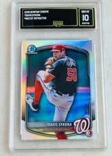 2025 Bowman Draft Chrome Travis Sykora Washington Nationals GEM MNT 10 GRADED