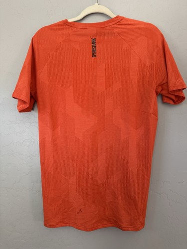 Camiseta Gymshark para hombre talla mediana naranja Apex sin costuras manga corta elástica gimnasio - Imagen 3 de 10