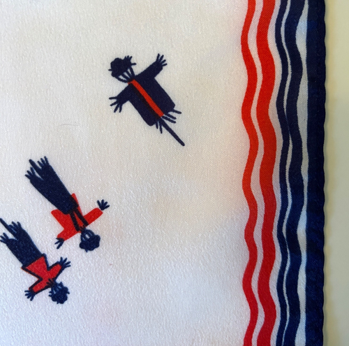 Pañuelo Pañuelo Retro Estampado Espantapájaros Rojo Blanco Azul 21" Cuadrado Ecléctico Otoño - Imagen 2 de 11