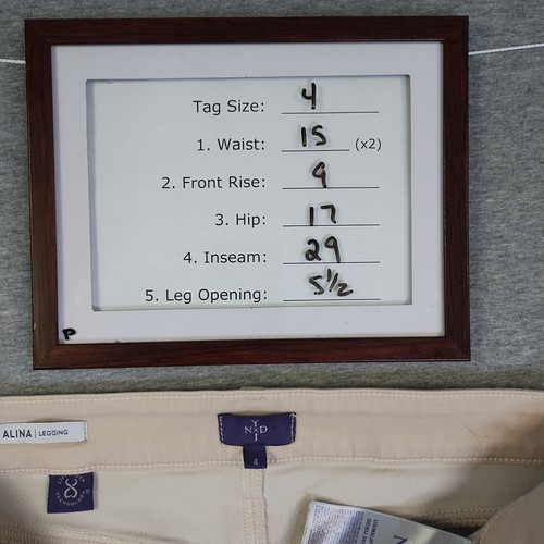 NYDJ Alina  Womens Pants Beige Size 4 Legging Mid Rise Denim Cotton Blend - Picture 9 of 10