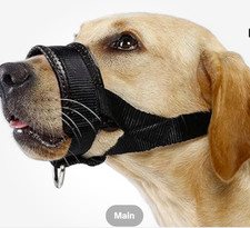 BARKLESS Dog Muzzle, Soft Nylon for Dogs, Allows Panting Easting Drinking