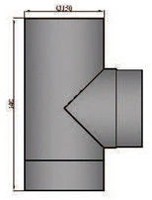Rauchrohr | T-StüCk Mit Deckel | Ø 180 Mm | Grau