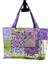 Tote Bag with Pockets Patchwork Quilted Handm...