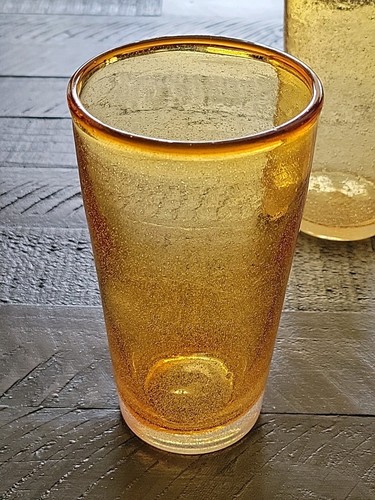 5 Vintage Bernstein Seifenblasen Gläser Becher 6+" hoch 16oz hohe Kugel mundgeblasen - Bild 3 von 12