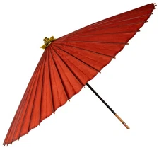 VTG Japanese Umbrella Traditional Habutae-Kasa Silk Covered Washi Paper & Bamboo