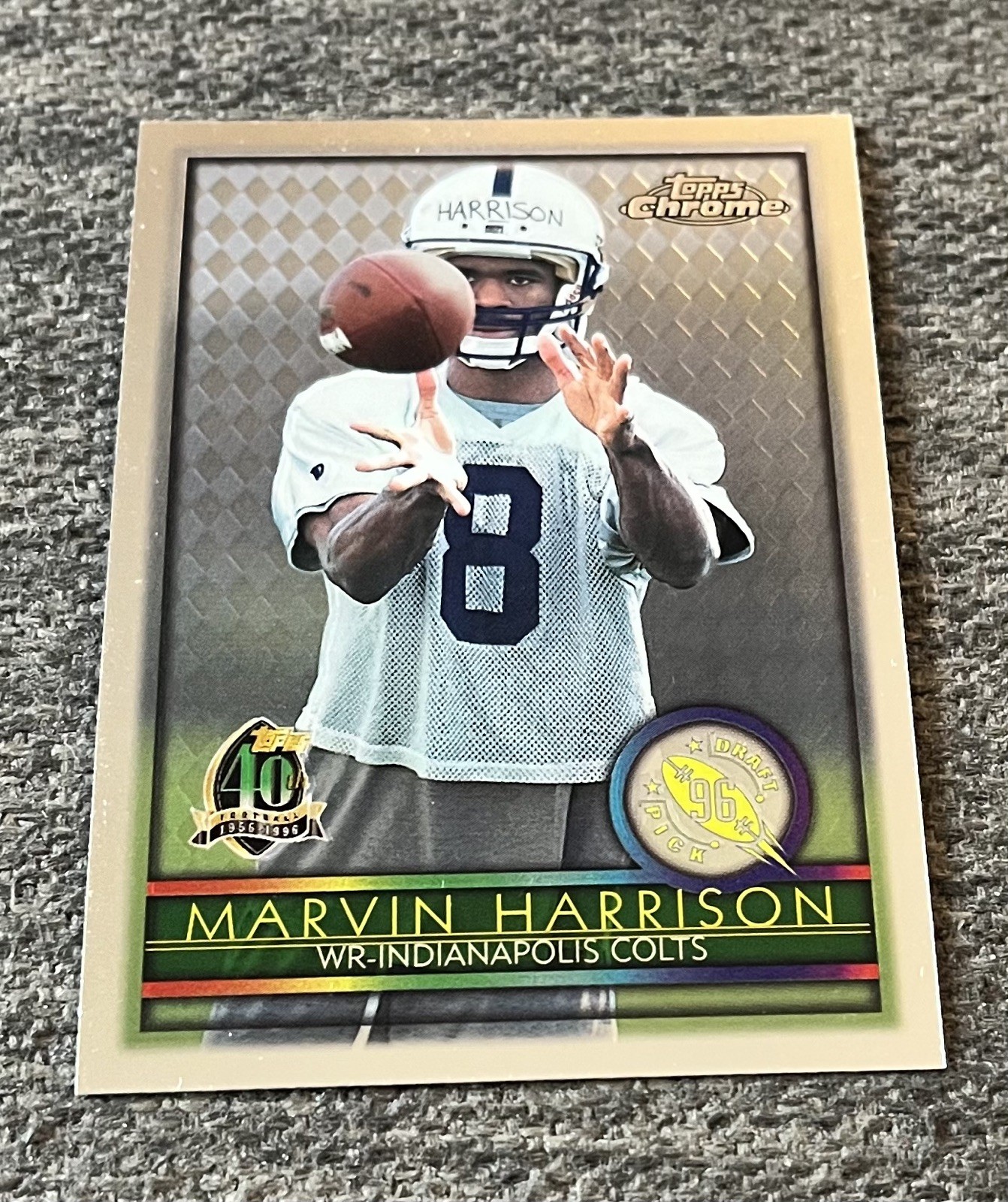 1996 Topps Chrome Football Marvin Harrison RC #156 - Colts
