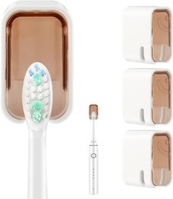 Waterproof, 3PCS Single Slot Toothbrush Holder Wall Mounted with Cover